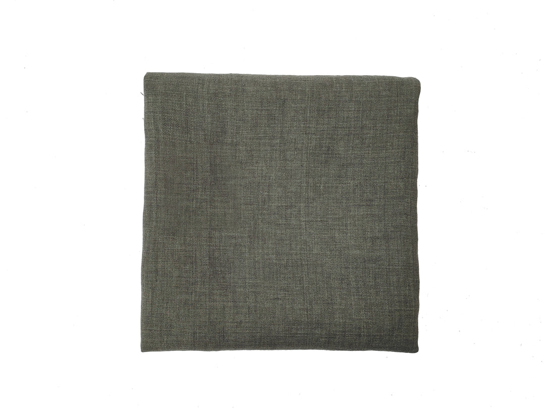 100% Linen Vintage Dyed Delave Fabric – Fine 21s Yarn, Pre-Washed, Light Weight Khaki(dark) 7119