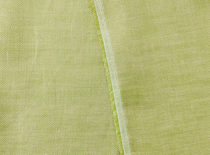 100% Linen Canvas Chambray Fabric 3455 1702 - The Linen Lab - Green