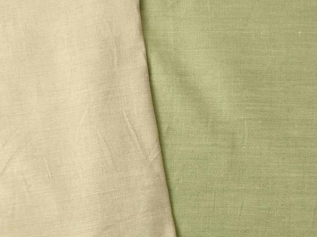 100% Linen Canvas Chambray Fabric 3455 1702 - The Linen Lab - Green