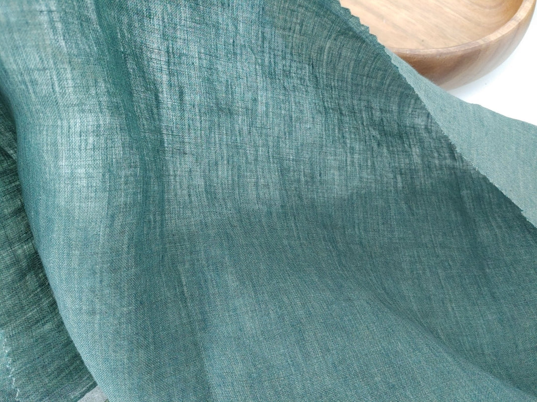 100% Linen Crispy Fabric 21s Vintage Chambray New Colorways for 2024 - The Linen Lab - Khaki