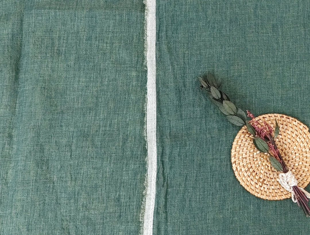 100% Linen Crispy Fabric 21s Vintage Chambray New Colorways for 2024 - The Linen Lab - Khaki