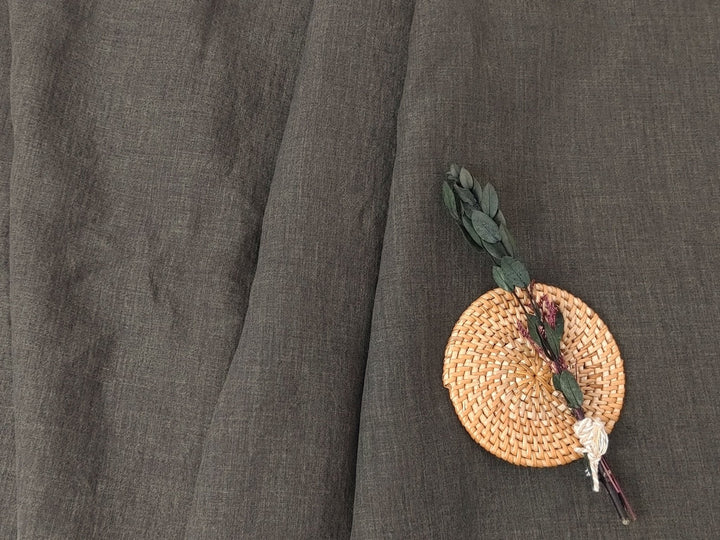 100% Linen Fabric: Delave High-Twisted Linen 14s, Medium Weight, New for 2024, 7712 7713 7682 - The Linen Lab - Khaki(Dark)