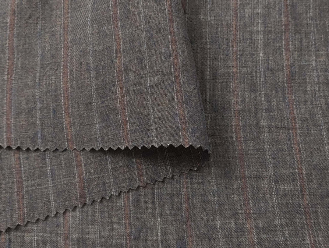 100% Linen Fabric Delave Stripe Lightweight 7500 7501 7751 7723 7724 - The Linen Lab - Brown