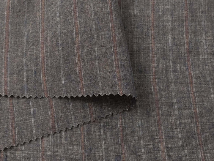 100% Linen Fabric Delave Stripe Lightweight 7500 7501 7751 7723 7724 - The Linen Lab - Brown