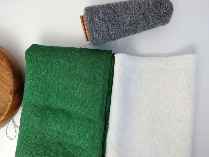 100% Linen Fabric Heavy Weight Solid Color 7664 7683 - The Linen Lab - Green