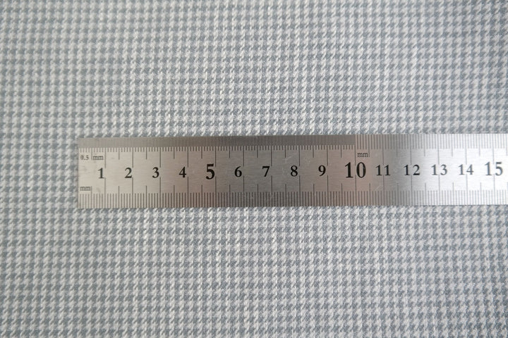 100% Linen Fabric Hound Tooth Check Grey Color 3958 - The Linen Lab - Grey check 3958