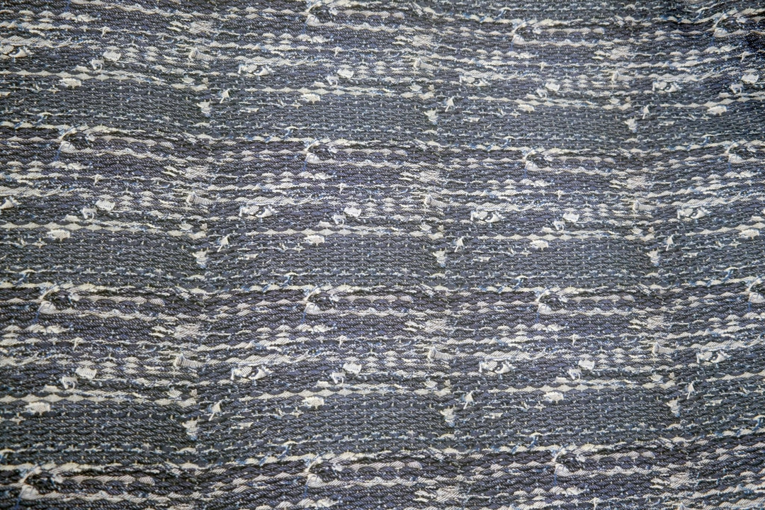 100% Linen Fabric Navy Tweed Print Light Weight 6679 - The Linen Lab - NAVY 6679