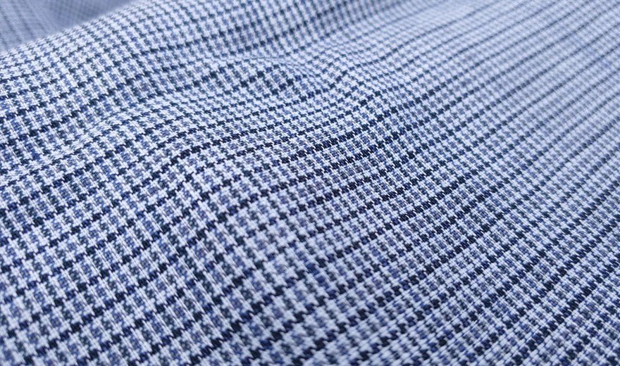 100% Linen Fabric small starcheck light weight - The Linen Lab - 7028 grey blue black