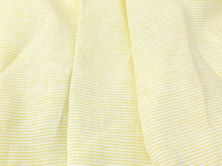 100% Linen Fabric Thin Stripe Collections Light Weight 4768 6939 6280 6279 4770 - The Linen Lab - Yellow