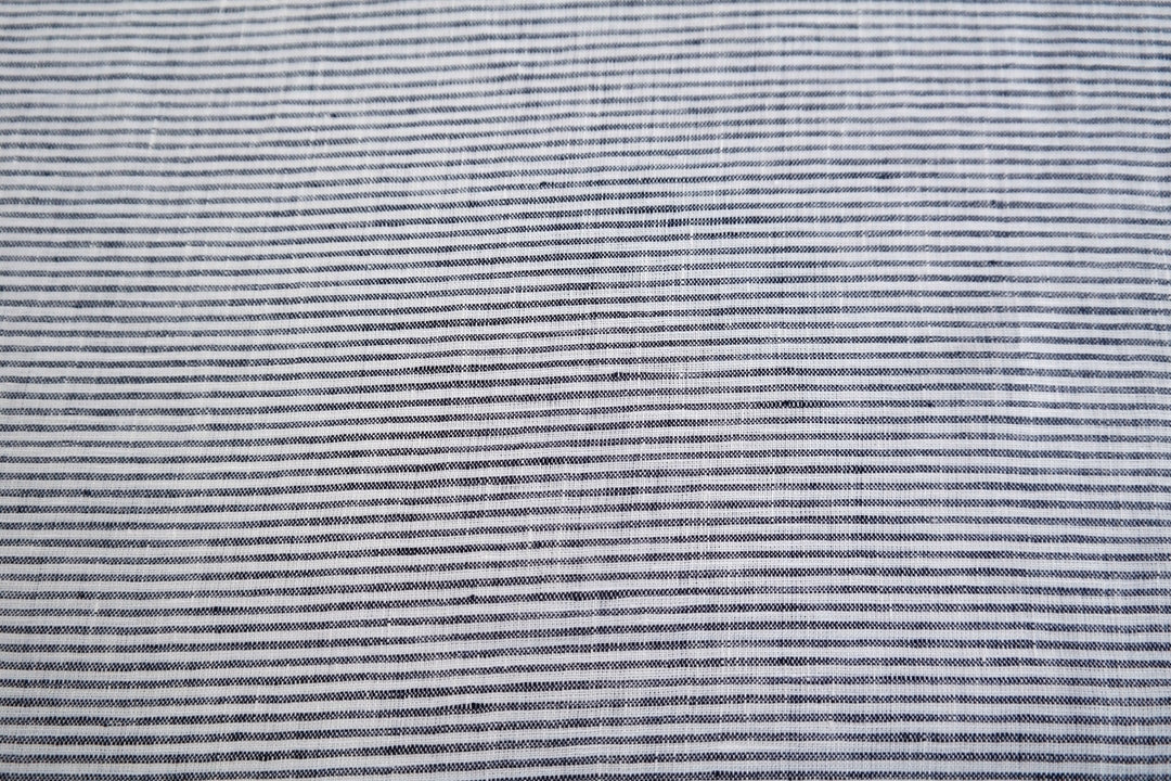 100% Linen Fabric Thin Stripe Collections Light Weight 4768 6939 6280 6279 - The Linen Lab - D/navy 6280