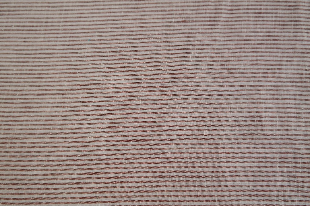 100% Linen Fabric Thin Stripe Collections Light Weight 4768 6939 6280 6279 - The Linen Lab - Red 6279