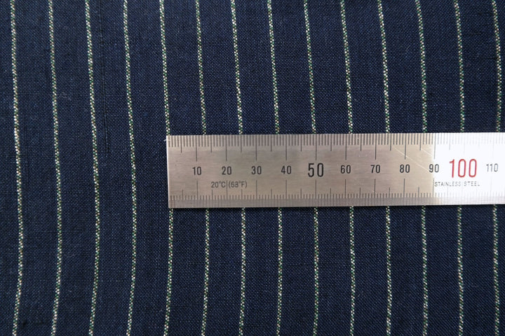 100% Linen Fabric with Multi-Color Pin Stripe 7089 7090 - The Linen Lab - Beige 7089