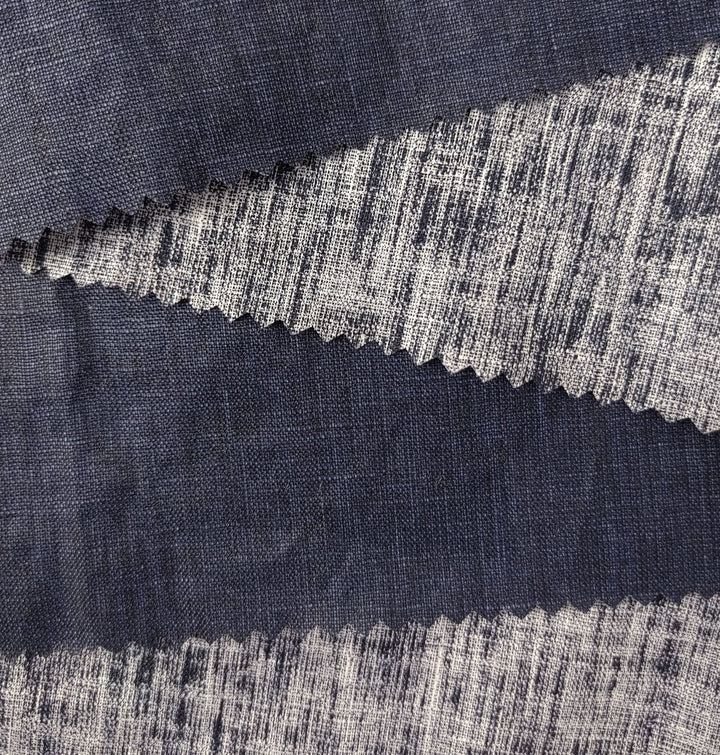 100% Linen Fabric with Pigment Coating 3586 3587 - The Linen Lab - Navy