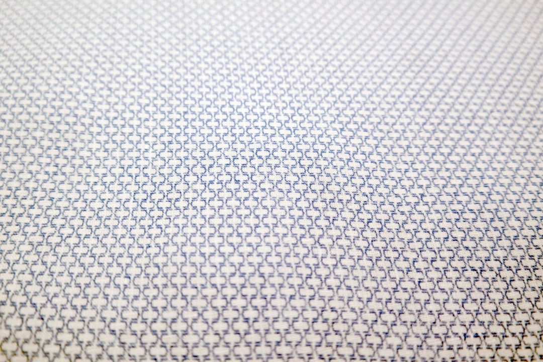 100% Linen Fabric with Small Circle Print 4809 - The Linen Lab - BLUE 4809