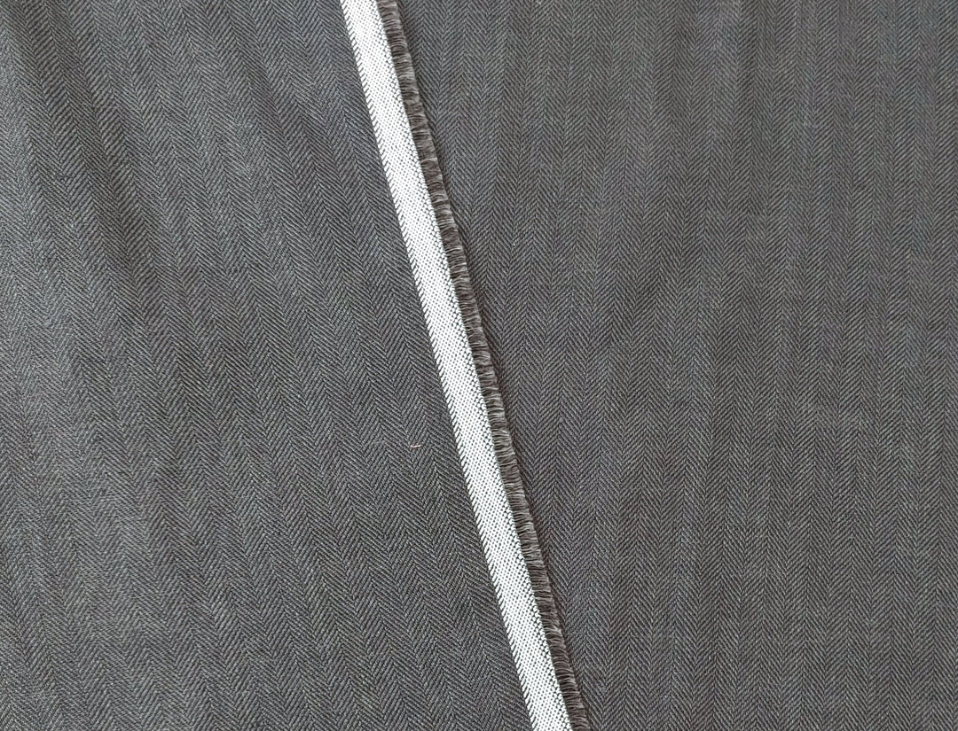 100% Linen Herringbone Twill HBT Fabric medium weight chambray 7313 7314 7727 7529 - The Linen Lab - Natural