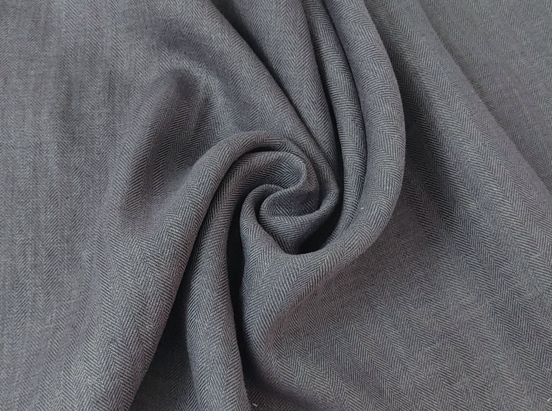 100% Linen Herringbone Twill HBT Fabric medium weight chambray 7313 7314 7727 7529 - The Linen Lab - Natural