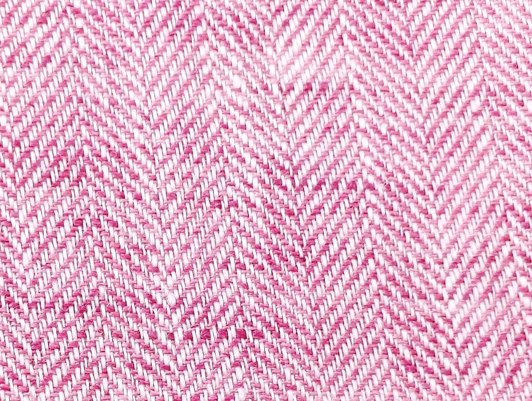 100% Linen Herringbone Twill HBT Fabric medium weight chambray 7313 7314 7727 7529 - The Linen Lab - Pink