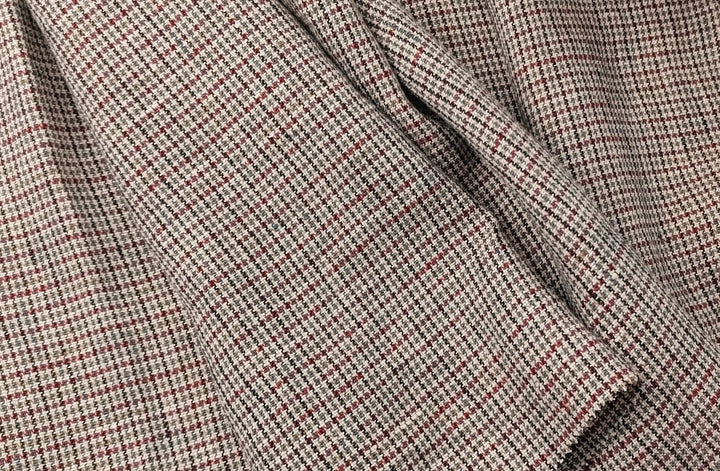 100% Linen Houndstooth StarCheck Fabric: Heavyweight Elegance - The Linen Lab - Pink