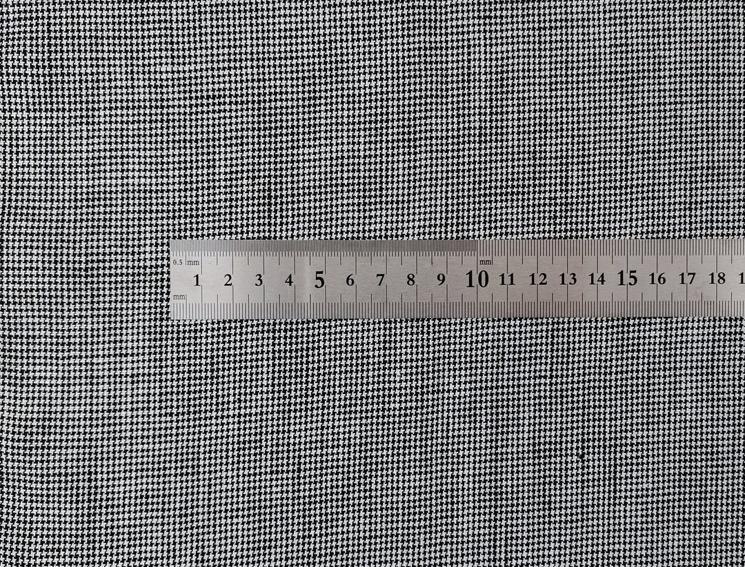 100% Linen, Medium Weight, Classic Black and White Mini Gingham Check 6825 - The Linen Lab - Gray(Dark)