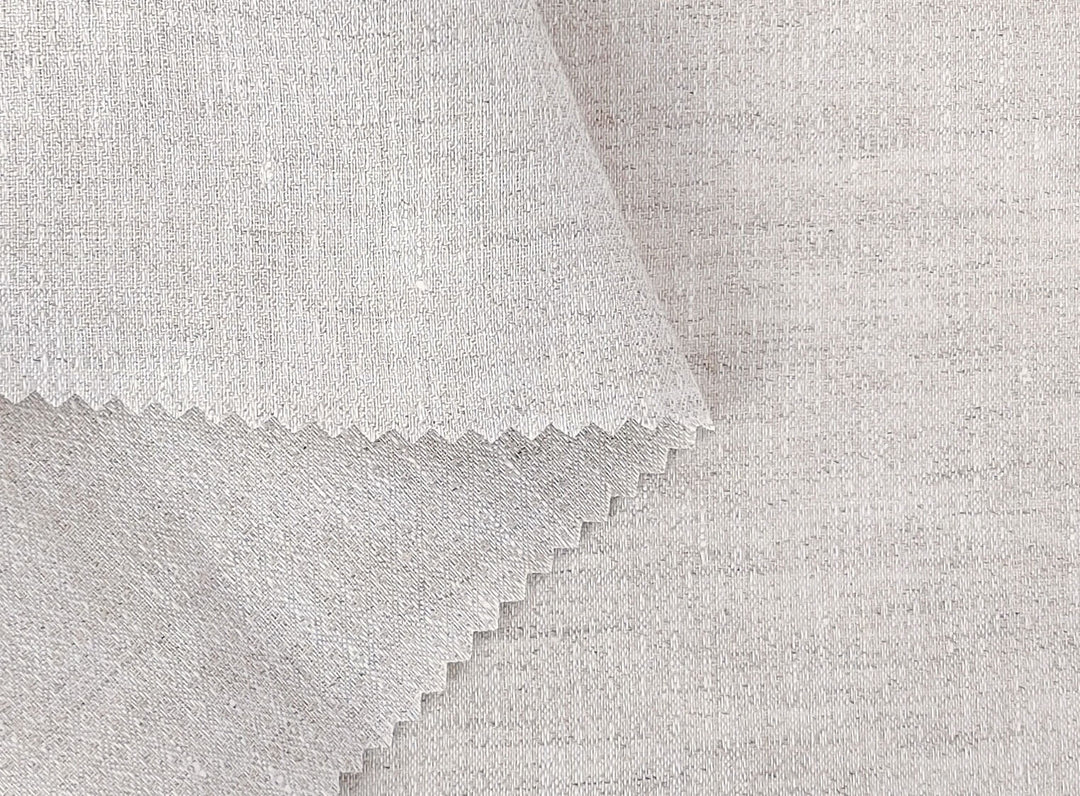 100% Linen Small Rhombus Jacquard Fabric in Light Natural Hue 4338 - The Linen Lab - Natural(Light)