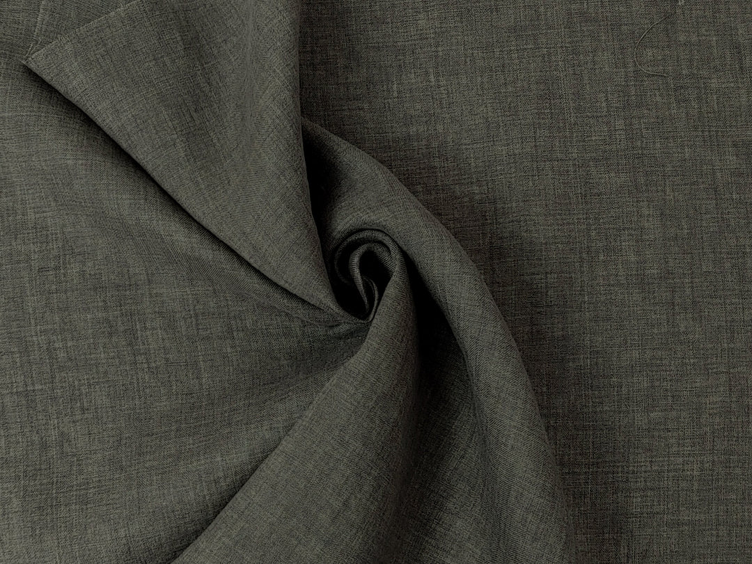 100% Linen Vintage Dyed Delave Fabric – Fine 21s Yarn, Pre-Washed, Light Weight Khaki(dark) 7119