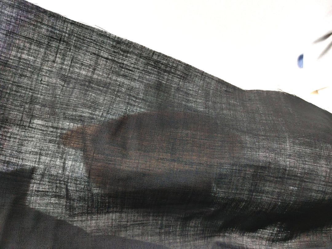 Ramie Polyester Black Sheer Fabric 68nm Light Weight 3898 2419