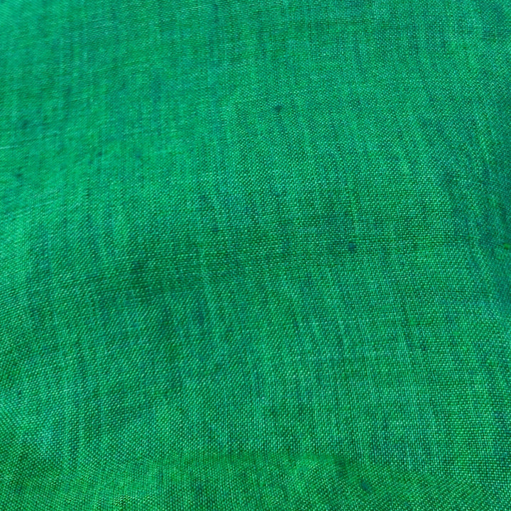 100% Linen Soft&Crisp Fabric 21s Vintage Chambray Green 7701