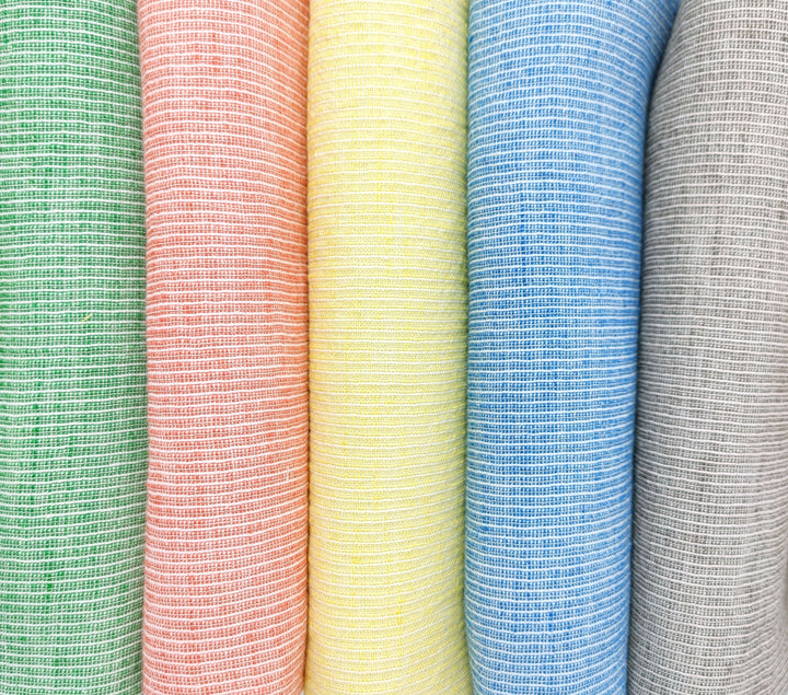 Light Weight Linen Cotton Stripe Fabric with Subtle Wrinkle Effect 7790 7791 7792 7793 7794