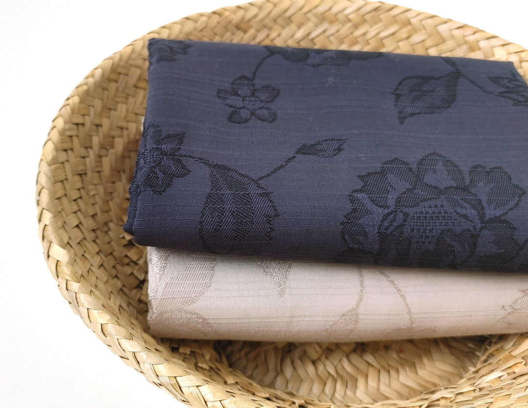 Silky Floral Jacquard Fabric - Tencel Rayon Cotton, Light & Soft 3505 2807 2088