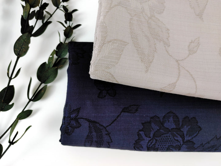 Silky Floral Jacquard Fabric - Tencel Rayon Cotton, Light & Soft 3505 2807 2088