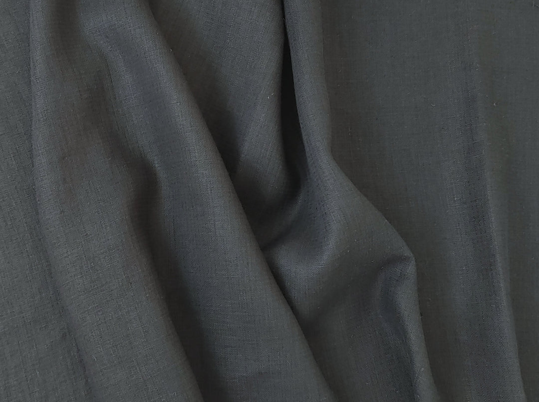 Black Double Face Fabric - 95% Linen 5% Cotton, Medium to Heavy Weight 898