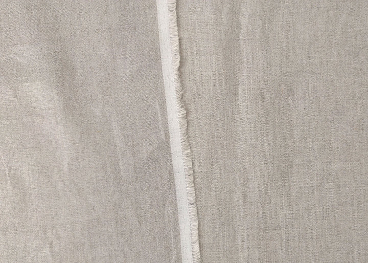 100% Linen Natural Color Fabric with Silver Foil Print 3492
