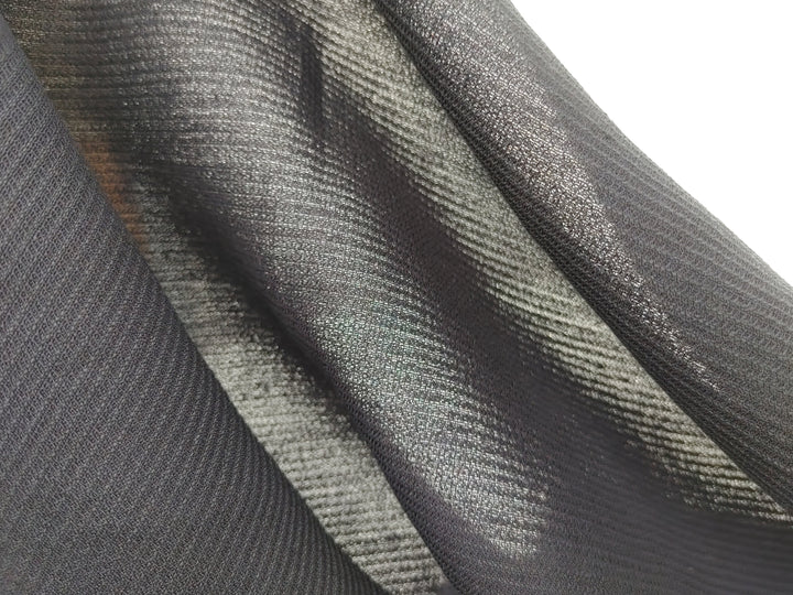 Navy Linen Rayon Nylon Blend Fabric - Medium Weight with Subtle Stripes 7900
