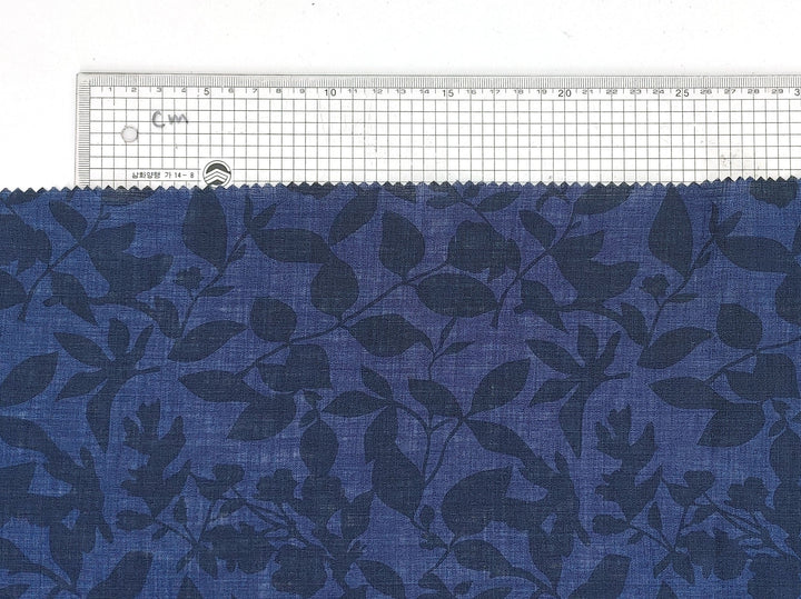 100% Linen Fabric – Lightweight Delavé Leaf Print, Soft Handfeel  7343 8189 8190