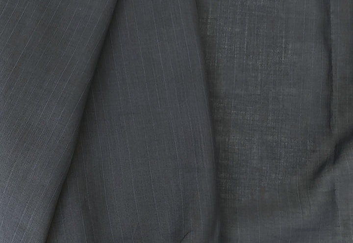 100% Ramie Fabric: Lightweight Black with Delicate Stripe Pattern 7521