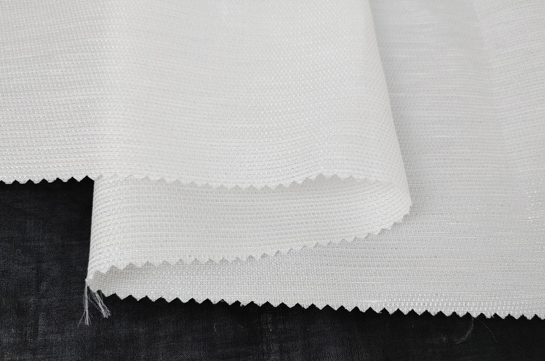 Elegant Linen Rayon Silver Lurex Fabric 2552
