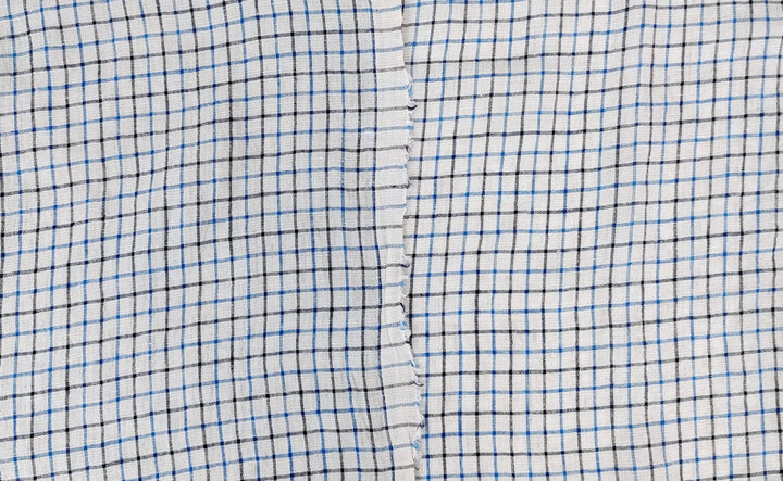 100% Linen Breeze: Light and Checked Fabric 7944