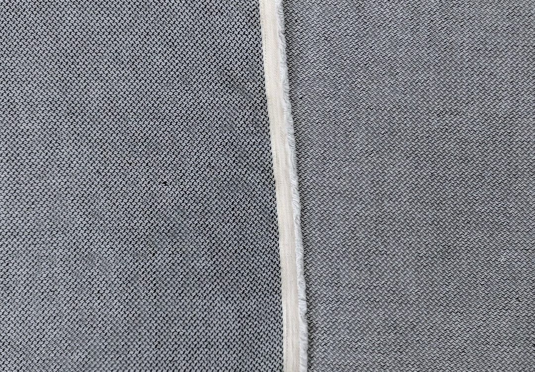 White & Black Dobby Weave Fabric - Linen-Cotton Blend 4650