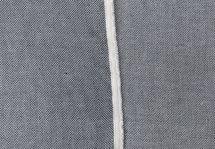 White & Black Dobby Weave Fabric - Linen-Cotton Blend 4650
