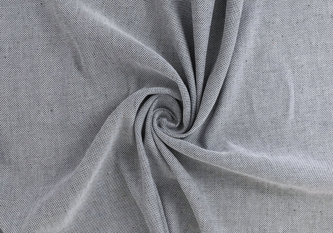 White & Black Dobby Weave Fabric - Linen-Cotton Blend 4650