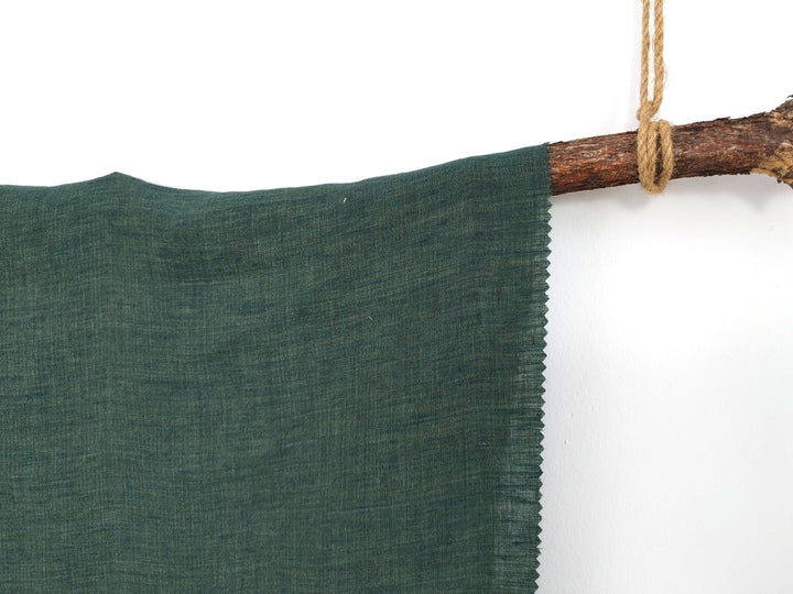 100% Linen Soft&Crisp Fabric 21s Vintage Chambray Khaki 7875