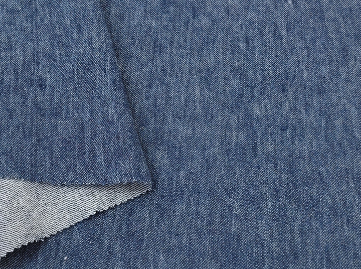 Linen-Wool Twill Fabric - Blue Denim Style, Soft Handfeel 7956