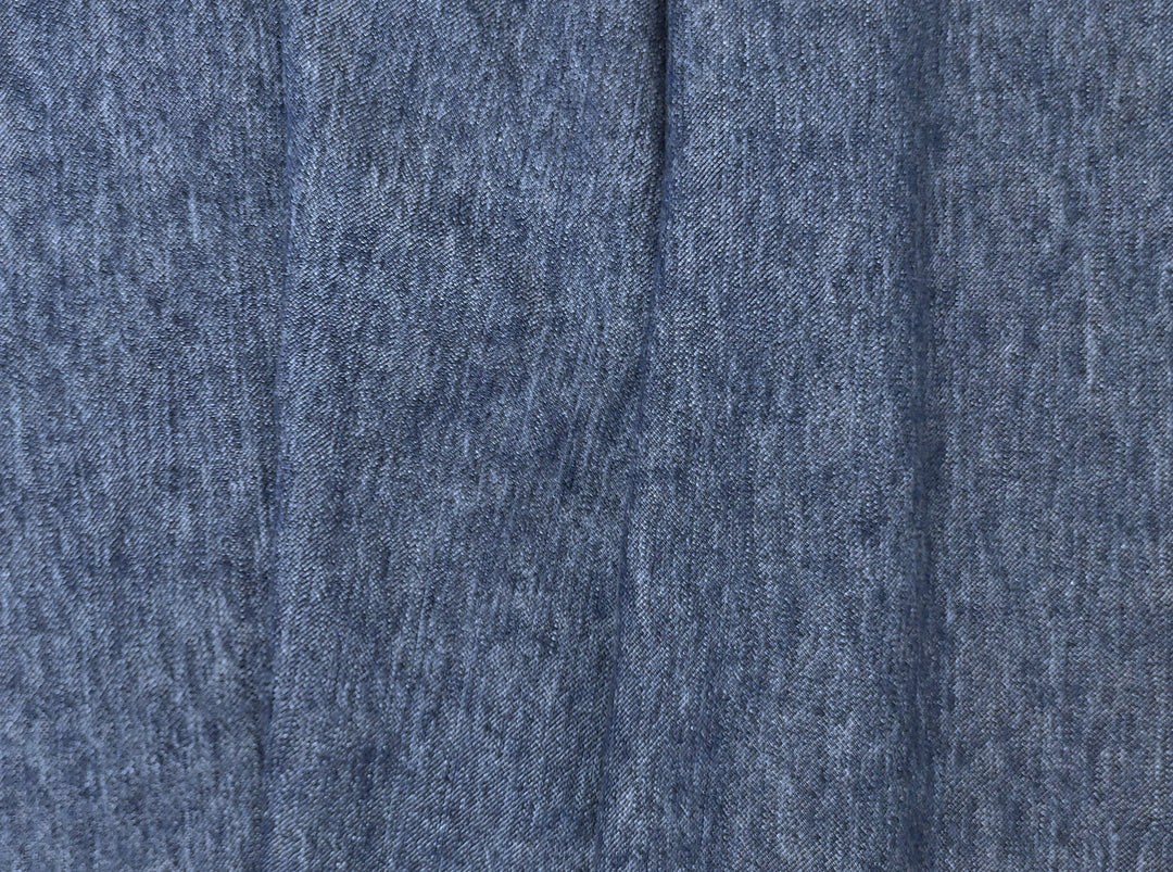 Linen-Wool Twill Fabric - Blue Denim Style, Soft Handfeel 7956