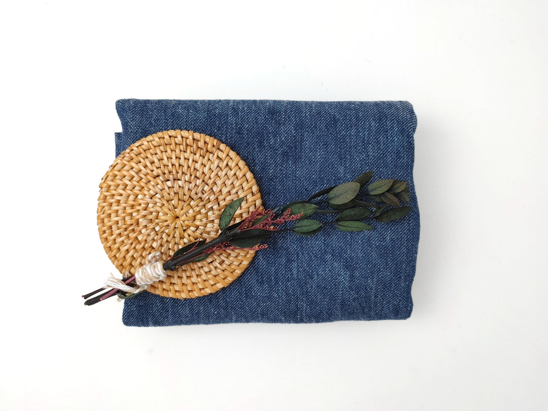 Linen-Wool Twill Fabric - Blue Denim Style, Soft Handfeel 7956