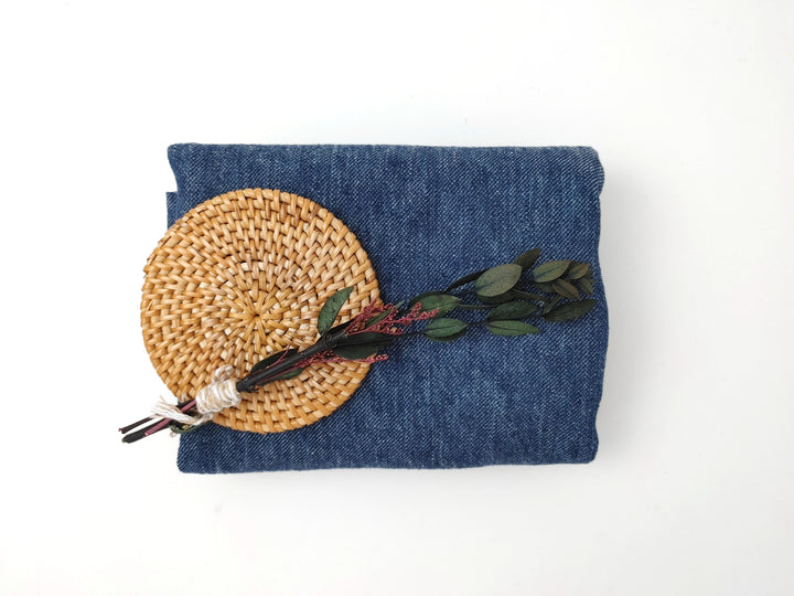 Linen-Wool Twill Fabric - Blue Denim Style, Soft Handfeel 7956