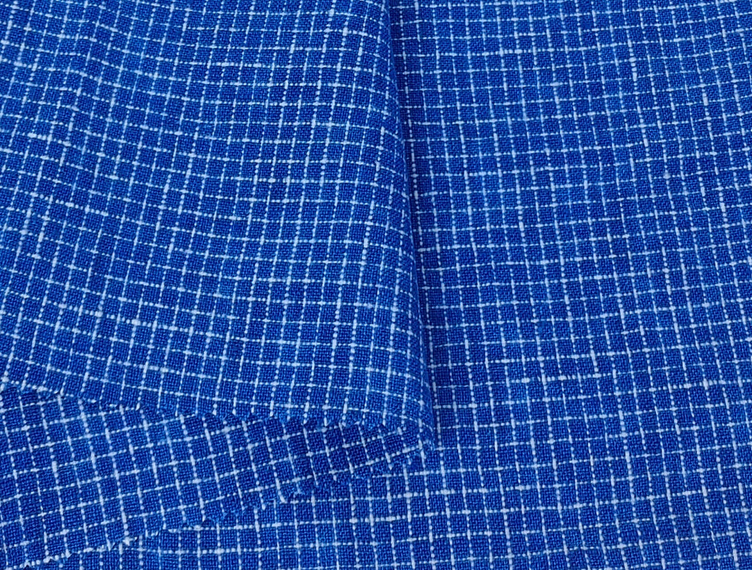 Blue 100% Linen Fabric: Viking Age Hedeby Windowpane Pattern 7958