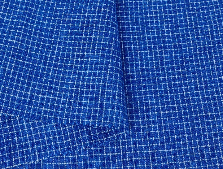 Blue 100% Linen Fabric: Viking Age Hedeby Windowpane Pattern 7958