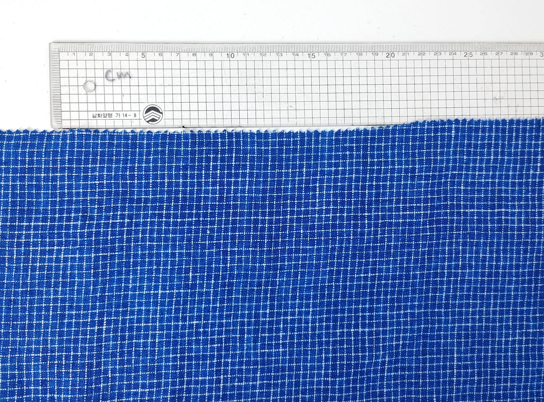 Blue 100% Linen Fabric: Viking Age Hedeby Windowpane Pattern 7958
