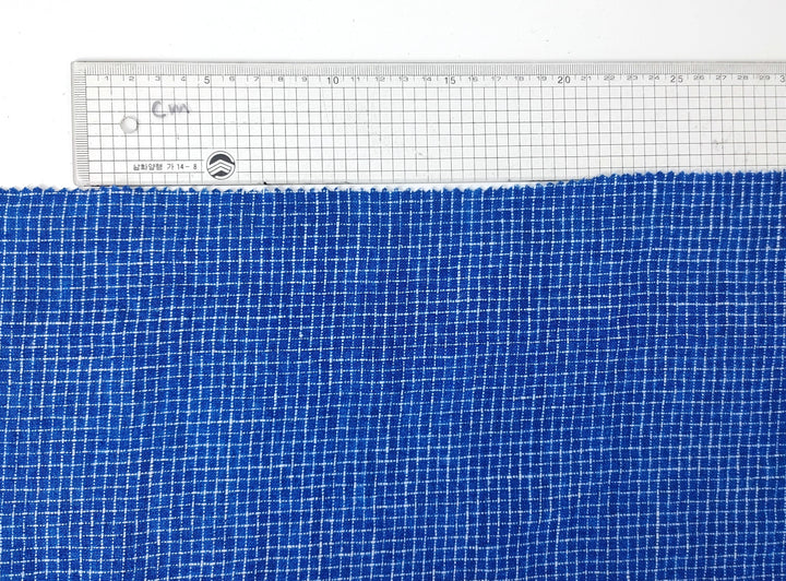 Blue 100% Linen Fabric: Viking Age Hedeby Windowpane Pattern 7958