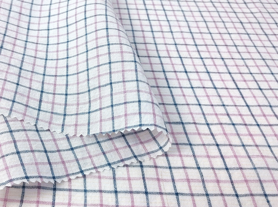 Ramie-Linen Harmony: Pre-Washed Softness in a Checked Design